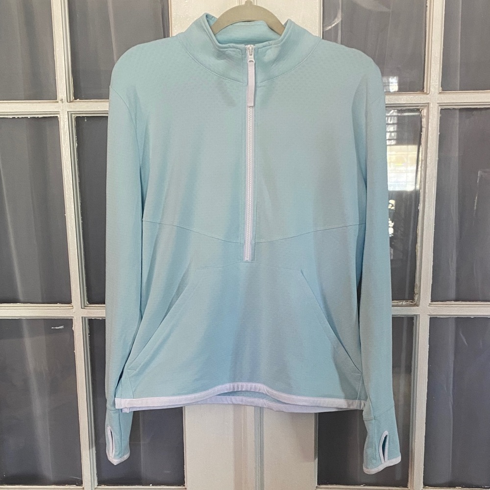 T by Talbots Light Blue Half Zip Pullover Size Large